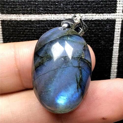 Top Natural Labradorite Pendant Jewelry For Woman Lady Man Yellow Light Crystal 26x18x12mm Beads Silver Moonstone Gemstone AAAAA