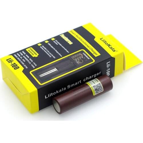 Liitokala lii-100 1.2V 3.2V 3.7V 26650 16340 Smart Charger+1PCS LGDBHG2 3000mAh 18650 Discharge 20A 30A Rechargeable Battery