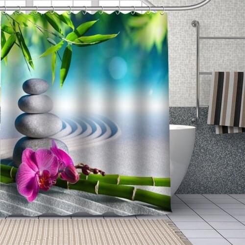 Custom zen stones Shower Curtains DIY Bathroom Curtain Fabric Washable Polyester for Bathtub Art Decor Drop Shipping