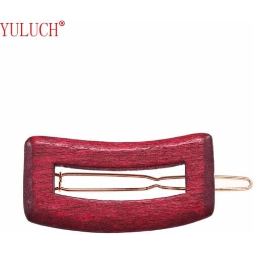 YULUCH 2018 African wooden fashion woman hair clips for classic simple design geometric rectangle clip new gift