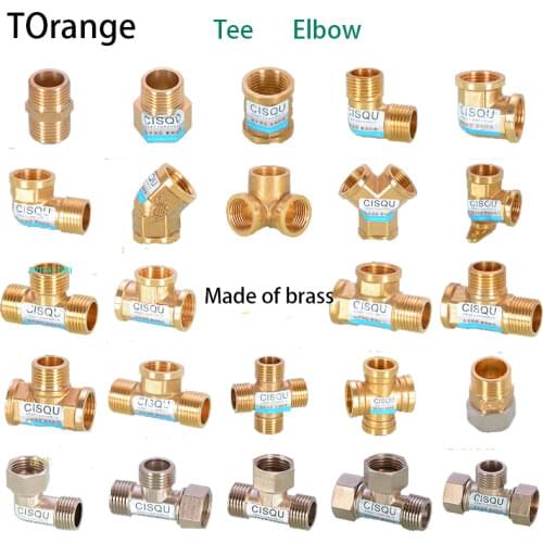 1/2 IN copper tee elbow inner and outer wire joint double inner wire direct outer tooth four-way gas solar water pipe fittings
