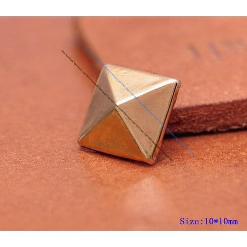 100X Punk Gold Pyramid Spike Cone Rivet Stud Spots Fastener Concho Rivetback for Leathercraft Luggage Bag Handbag Wallet Decor