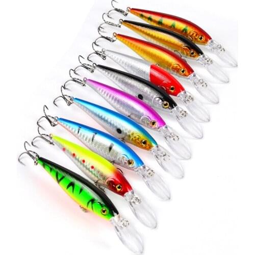 2pcs 11.5cm Classic Fishing Lure Bait 10.5g Mino Plastic Hard Fake Bait Simulation Fake Bait 10 Color Lure