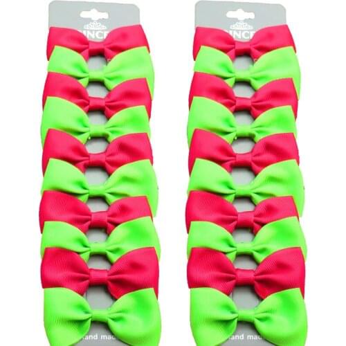 20PCS/Lot Lovely Rose and Green Hairpins Grosgrain Ribbon Bows Clips 2020 Korean Creativity Hair Accessories For Baby Girls NEW