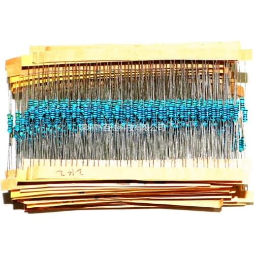 520pcs Element Bag 1/4W Metal Film Resistor Pack Accuracy 1% 10R-2M 26 Kinds of Commonly Used Resistance × 20pcs