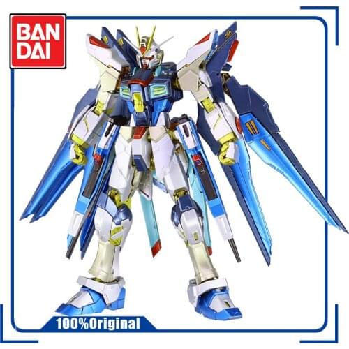 BANDAI RG 1/144 ZGMF-X20A Metal Coloring STRIKE FREEDOM GUNDAM Action Toy Figures Assembling Model Childrens Gifts