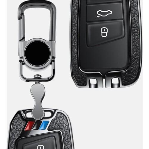 Car Key Cover For VW Volkswagen Magotan 2018 2017 Passat B8 Skoda Superb A7 Leather Pattern Smart Remote Fob Protector Case
