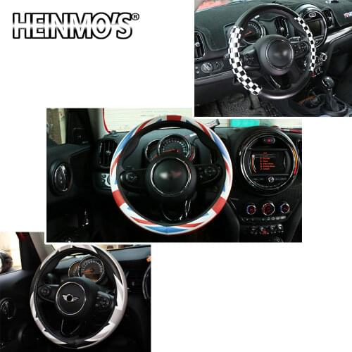 Pu Leather Car Steering Wheel Cover For Mini Cooper Countryman R60 F54 F55 F56 F60 R55 R56 Decal Decoration Accessories