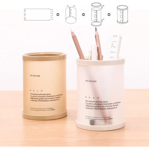 Cylindrical Detachable Desktop Pen Holder Organizer Office Accessories Pencil Stand Storage Case Box Stationery Teacher Gifts