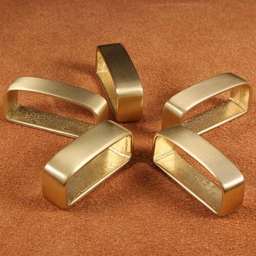 DIY solid brass leather belt buckle fixed ring 4pcs/lot 3size