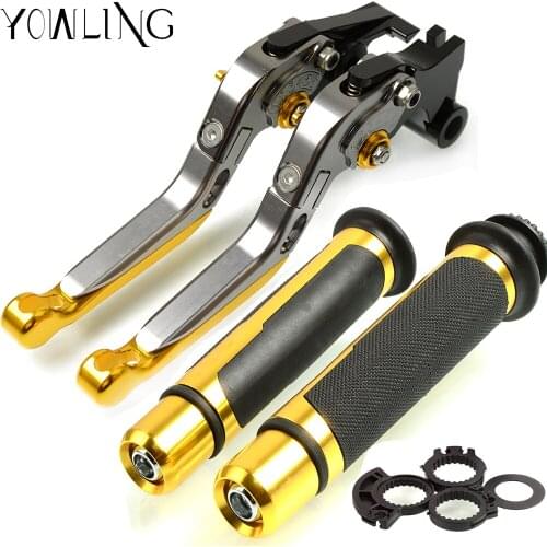 For Kawasaki KLE500 1991-2007 2001 2002 2003 2004 2005 2006 Folding Brake Clutch Levers Handlebar Hand Grips Handle bar