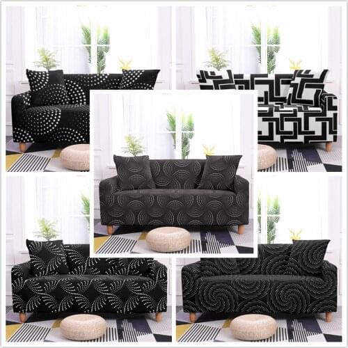 Elastic Sofa Cover For Modern Living Room L Sofa Bed Slipcover Geometry Polyester Sectional Protective Chair Towel Couch Cover