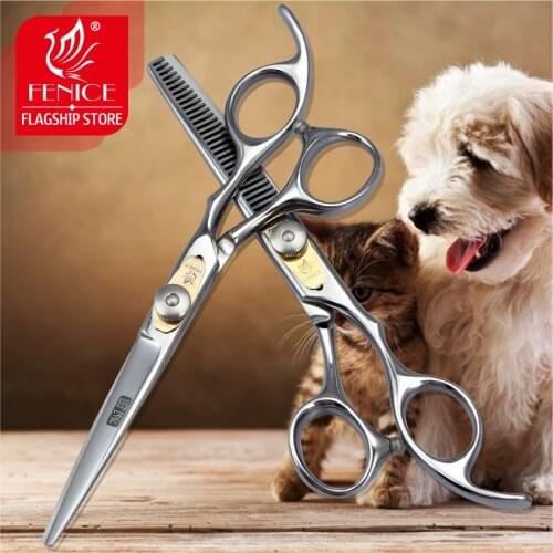 Fenice 6.0 inch Pets Grooming Scissors Set Cutting+Thinning Professional Shear for Dogs/Cats Trimming Tool