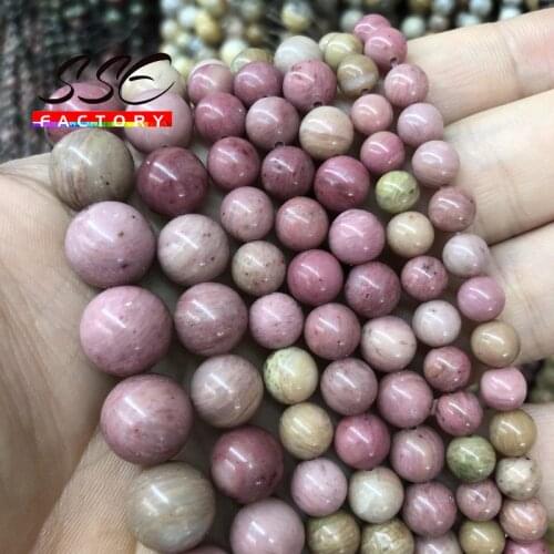 Smooth Red Rhodonite Rhodochrosite Natural Stone Round Loose Beads For Jewelry Making Diy Bracelet Accessories 4 6 8 10 12MM 15"