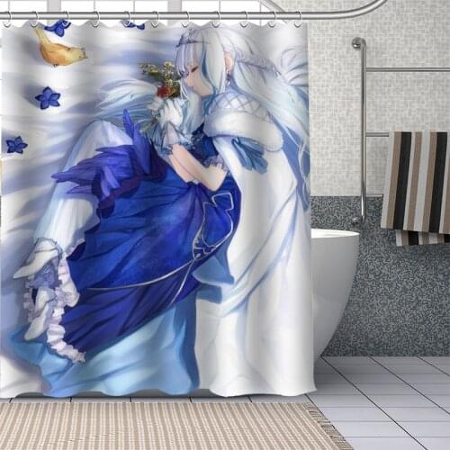 Hot Custom Anime Game Lize Helesta Curtains Polyester Bathroom Waterproof Shower Curtain With Plastic Hooks More Size