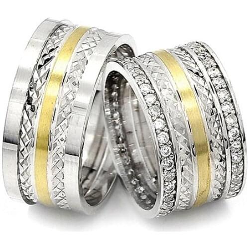 Couple Wedding Ring Sterling Silver 925 Woman And Man Luxury Jewelry Bands Engagement Anniversary Anatolian Civilization Models