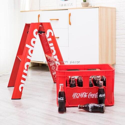 Ladder Same 18fw Herringbone Ladder Photo Folding Ladder Aluminum Alloy Household Ladder Tide Brand Ladder