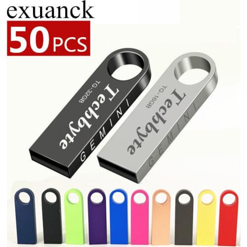 Metal memoria usb flash drive 32GB pendrive 128GB 64GB waterproof pen drive 16GB 8GB flash usb 2.0 cle usb stick key Custom logo