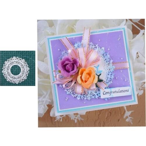 YaMinSanNiO Metal Cutting Dies Cut Die Mold Lace Frame Cirlce Flower Scrapbook Paper Craft Knife Mould Blade Punch Stencils Dies