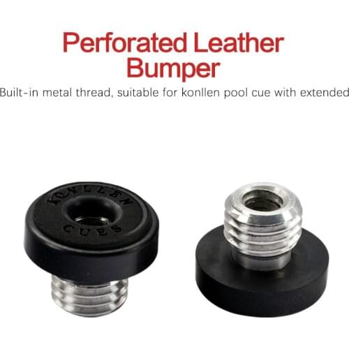 KONLLEN Billiards Pool Cue Bumper Protector Fit Cue Extension Leather Rubber Perforated Bumper Solid Bumper Billiard Accessories