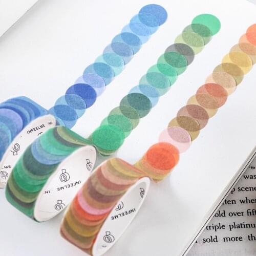 100PCS Kawaii Colorful Small Round Spots Washi Tape Dot Paster For Journal Diy Scrapbooking Sticker Label Japanese Stationery