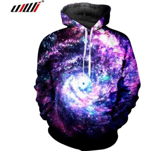 UJWI Pullover Man New Hooded Long 3D Printed Hoody Starry Universe Harajuku Oversized Costume Male Autumn Hoodies Sweatshirts