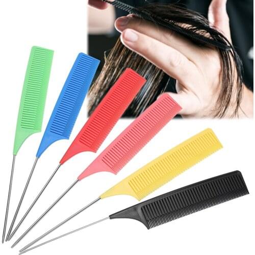 6pcs Salon Highlighting Hair Comb Dyeing Hair Separate Tail Comb Anti Static Heat Resistant Hairdressing Comb Hairdressing Tools