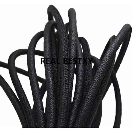 2m/lot approx: 6mm black Stingray leather fashion cord round leather rope DIY jewelry finding jewelry artificial stingray cords