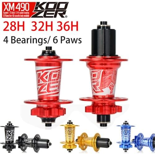 Koozer Bike Hub XM490 4 Bearings hub 72 Clicks 8 9 10 11 speed Quick Release Big Sound 100mm 135mm Hubs for MTB 28 32 36 Holes