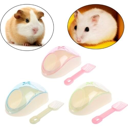 Pet Bath Supplies Hamster Mice Rat Plastic Bathroom Cage Box Toy Toilet with Sand Shovel 50JD