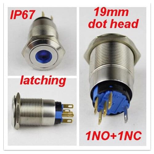 Smart light switch IP67 on-off latching stainless steel metal led push button switch 6V,12V,24V,110V,220V shipping free