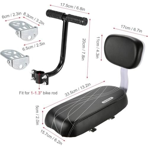 Bike Saddle Bike Child Seat with Back Rest Bicycle Back Seat MTB Bicycle Rear Rack Saddle PU Leather Cushion For Cycling Parts