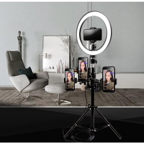 Dimmable LED 10" 26cm Selfie Ring Light Photography Studio For Mobile Phone Camera Makeup Video Annular Lamp Phone Clip & Tripod