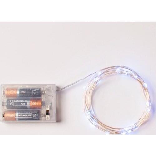 100pcs/lot 3AA Battery Powered 2M 20 LED Copper String Fairy Lights Christmas Holiday Lighting