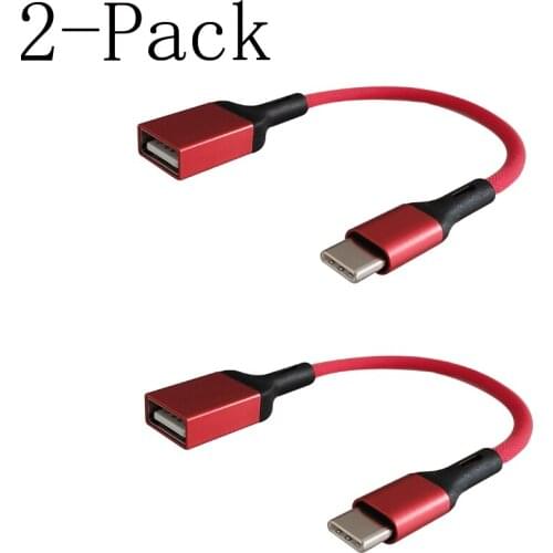 2-pack USB C to USB Adapter Type C OTG Cable On The Go Type C Male to USB A Female Adapter