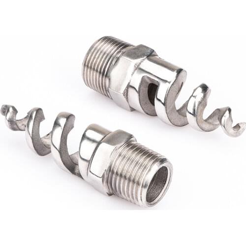 2pcs Spiral Spray Nozzle 1/4" 3/8"1/2" 3/4" 1"1 1/4" 316 Stainless Steel Cone Head Atomization Jet Nozzles Sprinkler Garden NPT