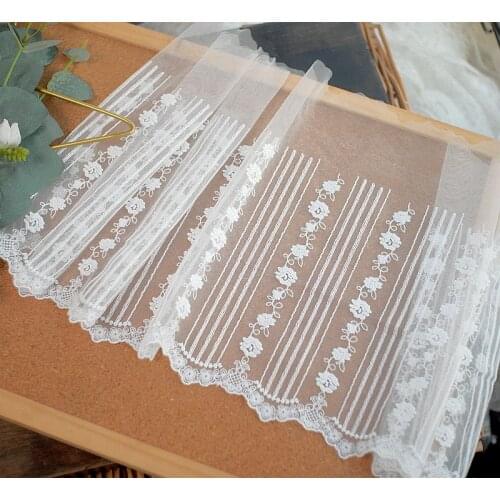 5yard Exquisite mesh embroidery lace handmade diy high-end dress skirt fabric decoration accessories
