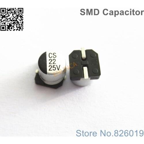 60pcs/lot 25v 22uf SMD Aluminum Electrolytic Capacitors size 5*5.4 22uf 25v