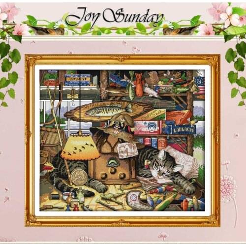 Free Ship Sweet Dream Cat Counted Cross Stitch 11CT 14CT Animal Cross Stitch Set Chinese Cross-stitch Kits Embroidery Needlework