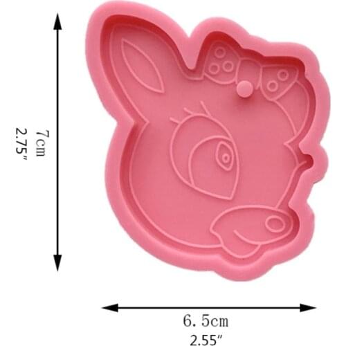 Shiny Glossy Diy Fawn Keychain Silicone Epoxy Resin Mold DIY Keychain Pendant Jewelry for Valentine Gift Craft