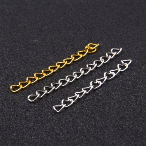 7x50mm Alloy Necklace Extension Chain Bulk Bracelet Extended Chains Tail Extender For DIY Jewelry Making Findings 50pcs/lot