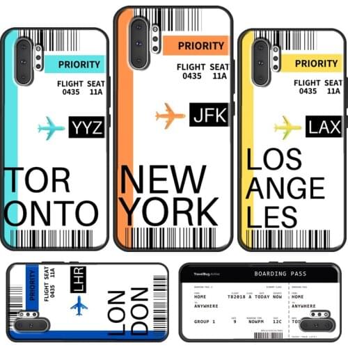 London Toronto Boarding Pass Case For Samsung Galaxy S20 Ultra S8 S9 S10 Plus S10e Note 10 Plus Note 20 Ultra Coque