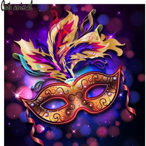 Diy Diamond Painting Carnival Mask DIY 5D Full Square Round Diamond Rhinestones Embroidery Mosaic Kits Home Decor Craft Gift