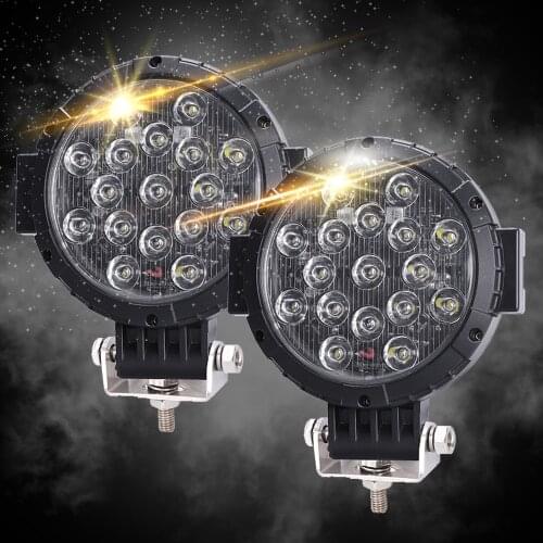 For Jeep Off Road 4WD Truck SUV UTV ATV Car Work light 85w Osram Chips Round LED Light Bar Mixed Beam with Mounting Bracket