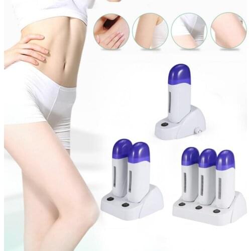 Epilator 3 Types Hair Removal Wax Depilatory Roller Warmer Heater Professional Waxing Body Machine facial set painless bikini