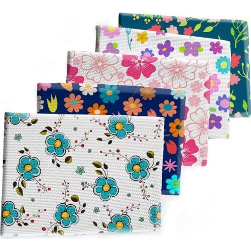 Small Pink Flowers Design Printed Bullet Textured Liverpool Patchwork Tissue Kids home textile 50*145cm