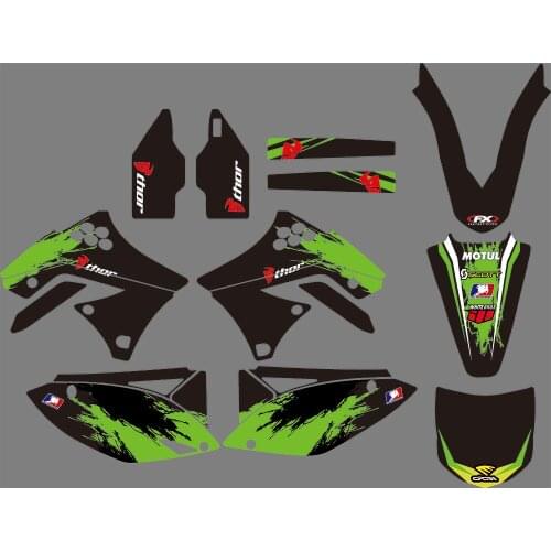 Motorcycle Team Graphic & Backgrounds Decal Sticker Kits for Kawasaki KXF250 2009 2010 2011 2012