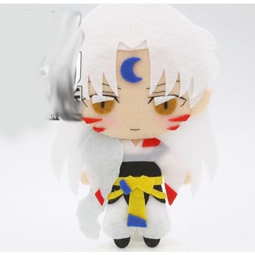 New Anime Inuyasha Cartoon Q Style Sesshoumaru Handmade Toy Keychain Bag Cosplay Doll DIY Material for Girl 1 pcs