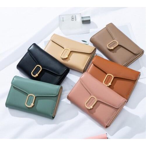 Simple Ladies Wallet Wallet Mid-length Multi-function Multi-function Tri-fold Wallet Coin Purse