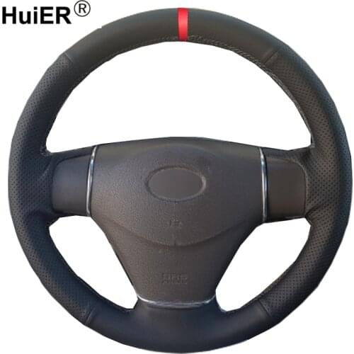 Hand Sewing Car Steering Wheel Cover Volant For Kia Rio Rio5 2006 - 2008 2009 Hyundai Accent 2006 2007 2008-2011 Getz 2005-2011